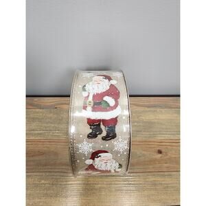 Member's Mark Premium Wired Edge Holiday Santa Ribbon, 2.5" Wide x 50 Yards